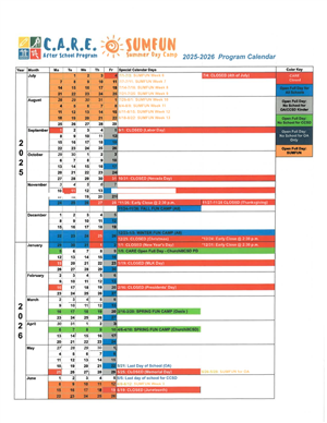 25-26 Program Calendar