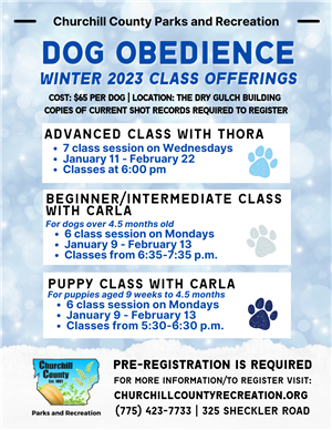 Dog Obedience Winter 2023 Flyer
