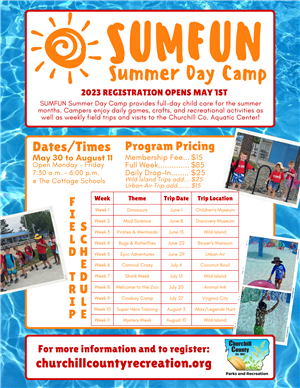 SUMFUN Summer Day Camp Flyer 2023
